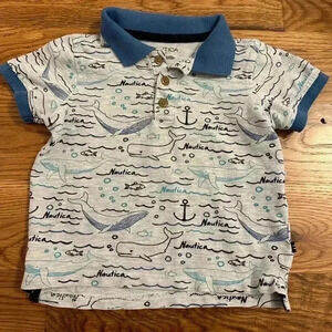 Nautica whale polo toddler boy shirt size 2T